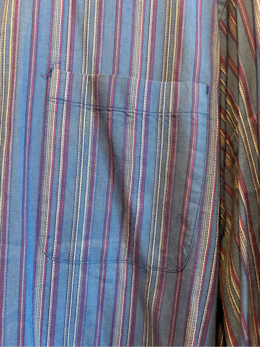 Tommy Bahama Men's Striped Blue Long-Sleeve Dress Shirt - Classic Collar - Picture 5 of 8